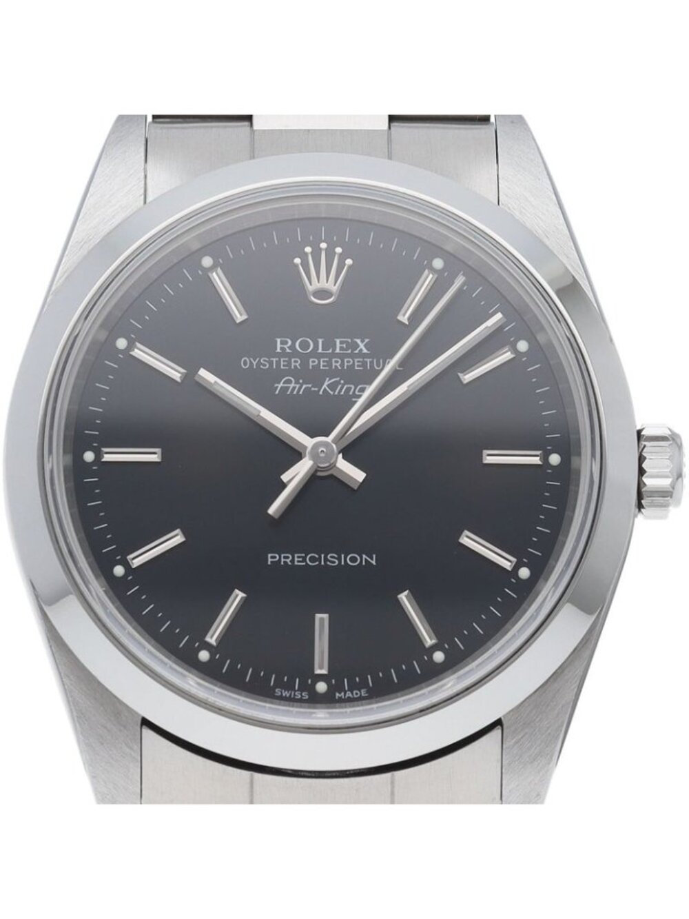 Rolex Air King SS Watch Black Polished